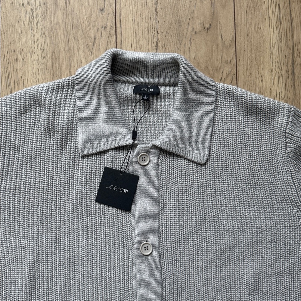 NWT Joe’s Jeans Heather Grey Button Up Cardigan Sweater Men’s Large